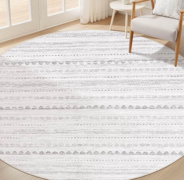 Bohemian Round Rug: Soft, Non-Slip, Stain-Resistant