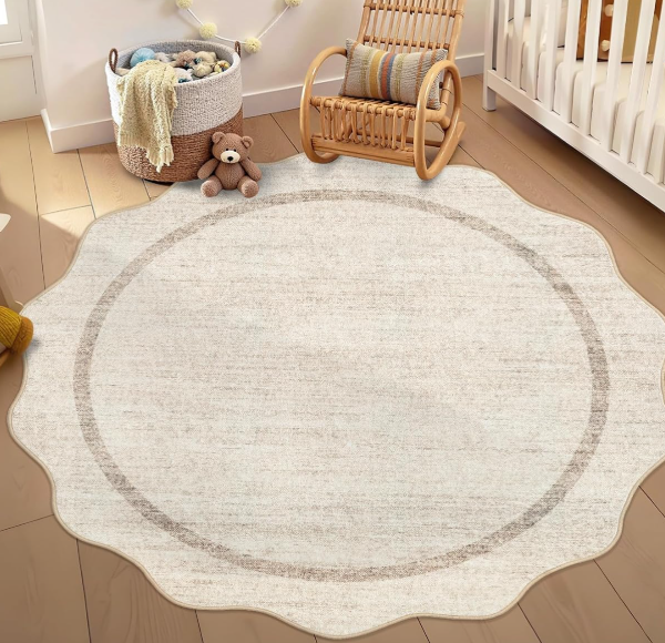 Bohemian Round Rug: Machine-Washable, Non-Slip
