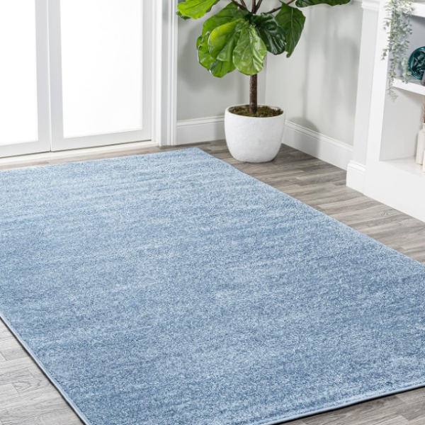 Solid Color Low-Pile Rug: Non-Shedding, Easy To Clean