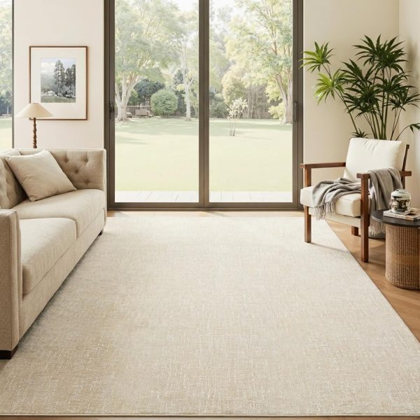 Solid Color Rug With Rubber Backing: Washable, Stain-Resistant