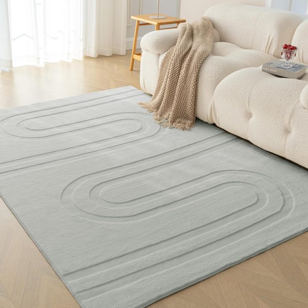 Modern Grey Rug: Soft Touch, Washable